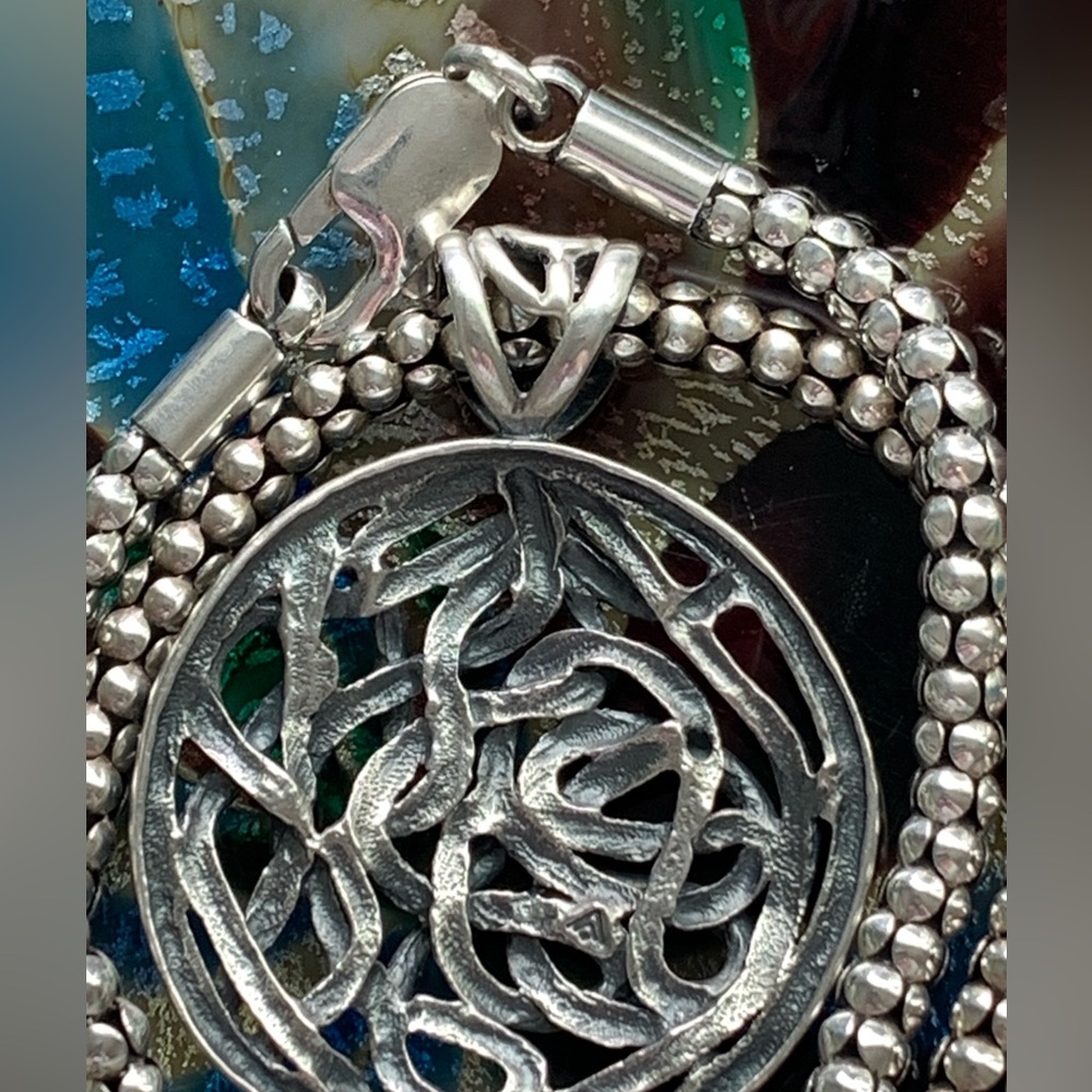 RESERVED Silpada Dynamic RARE DUO Sterling Celtic Knot Woven Pendant & 17” Popco - Picture 11 of 16